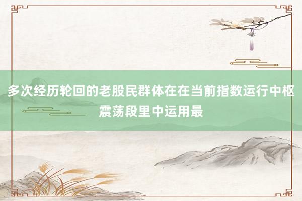多次经历轮回的老股民群体在在当前指数运行中枢震荡段里中运用最