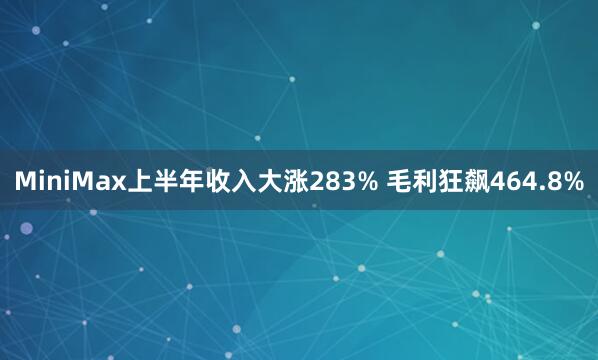 MiniMax上半年收入大涨283% 毛利狂飙464.8%