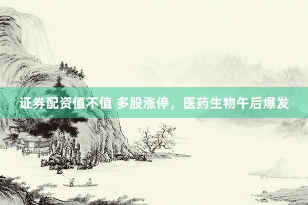 证券配资值不值 多股涨停，医药生物午后爆发