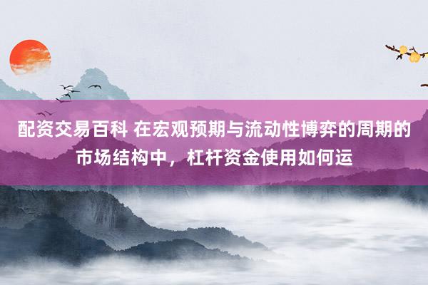 配资交易百科 在宏观预期与流动性博弈的周期的市场结构中，杠杆资金使用如何运