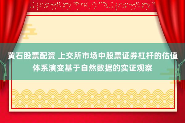 黄石股票配资 上交所市场中股票证券杠杆的估值体系演变基于自然数据的实证观察