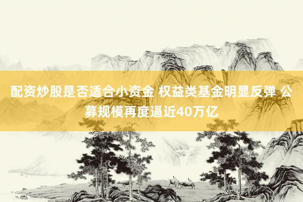 配资炒股是否适合小资金 权益类基金明显反弹 公募规模再度逼近40万亿